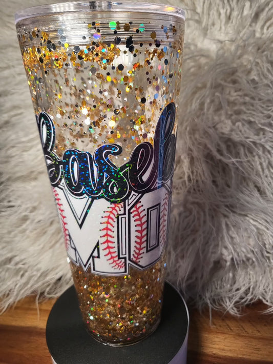 Baseball Mom Snow Globe Tumbler